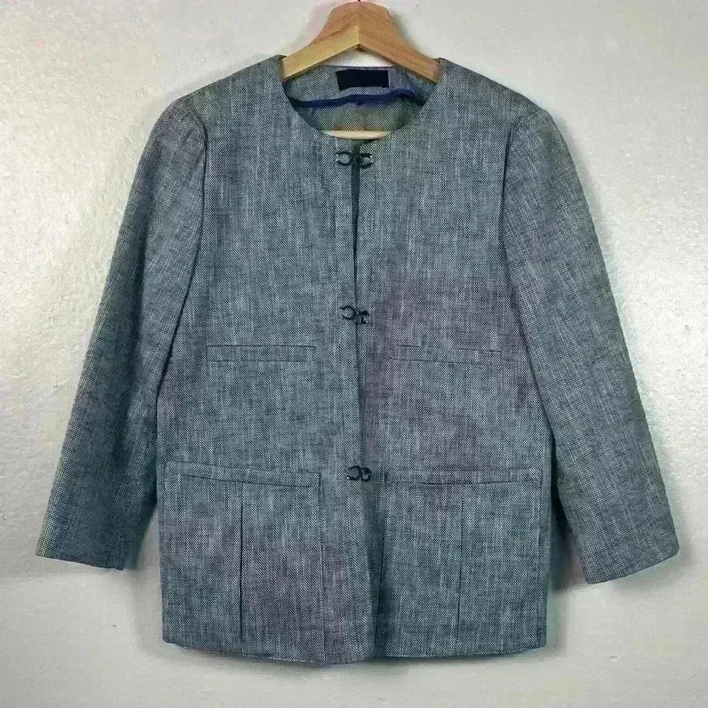 Piazza Sempione Size Italy 42 (US Small) Blue Women's Blazer - Picture 3 of 10